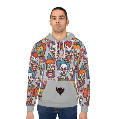 Spooky Clown Unisex Pullover Hoodie - Fun, Graphic Design for Halloween and Everyday Wear