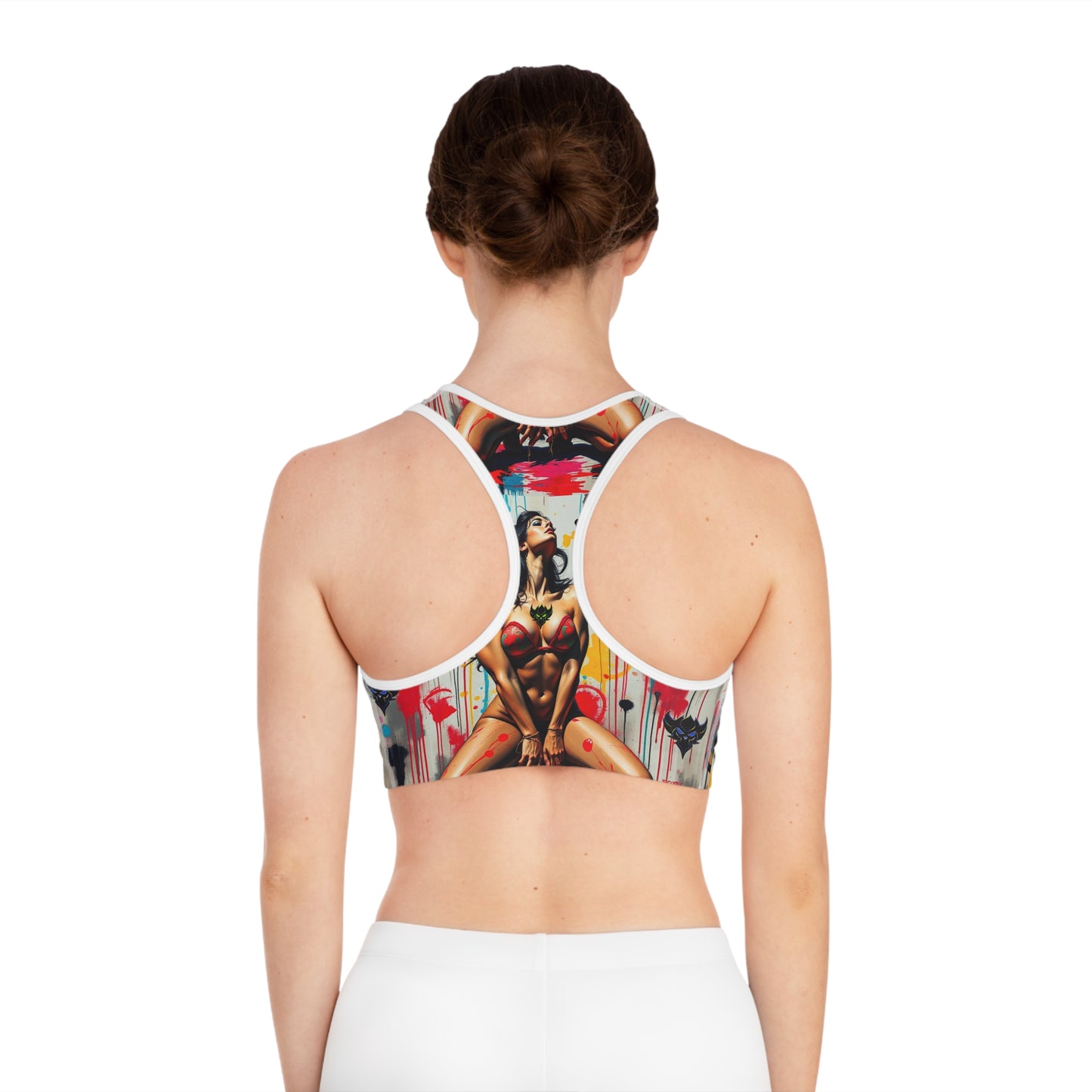 Vibrant Art Sports Bra - "Yes Daddy' Design for Active Fashion Lovers