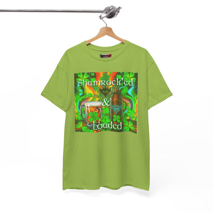 "Shamrocked & Loaded" Unisex Heavy Cotton Tee - Perfect for St. Patrick's Day Celebrations