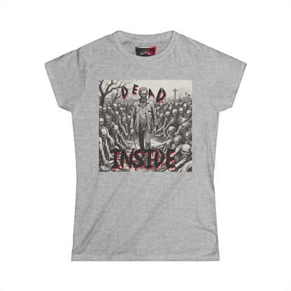 Dark Humor Women's Heavy Cotton Tee - 'Dead Inside' Graphic T-Shirt