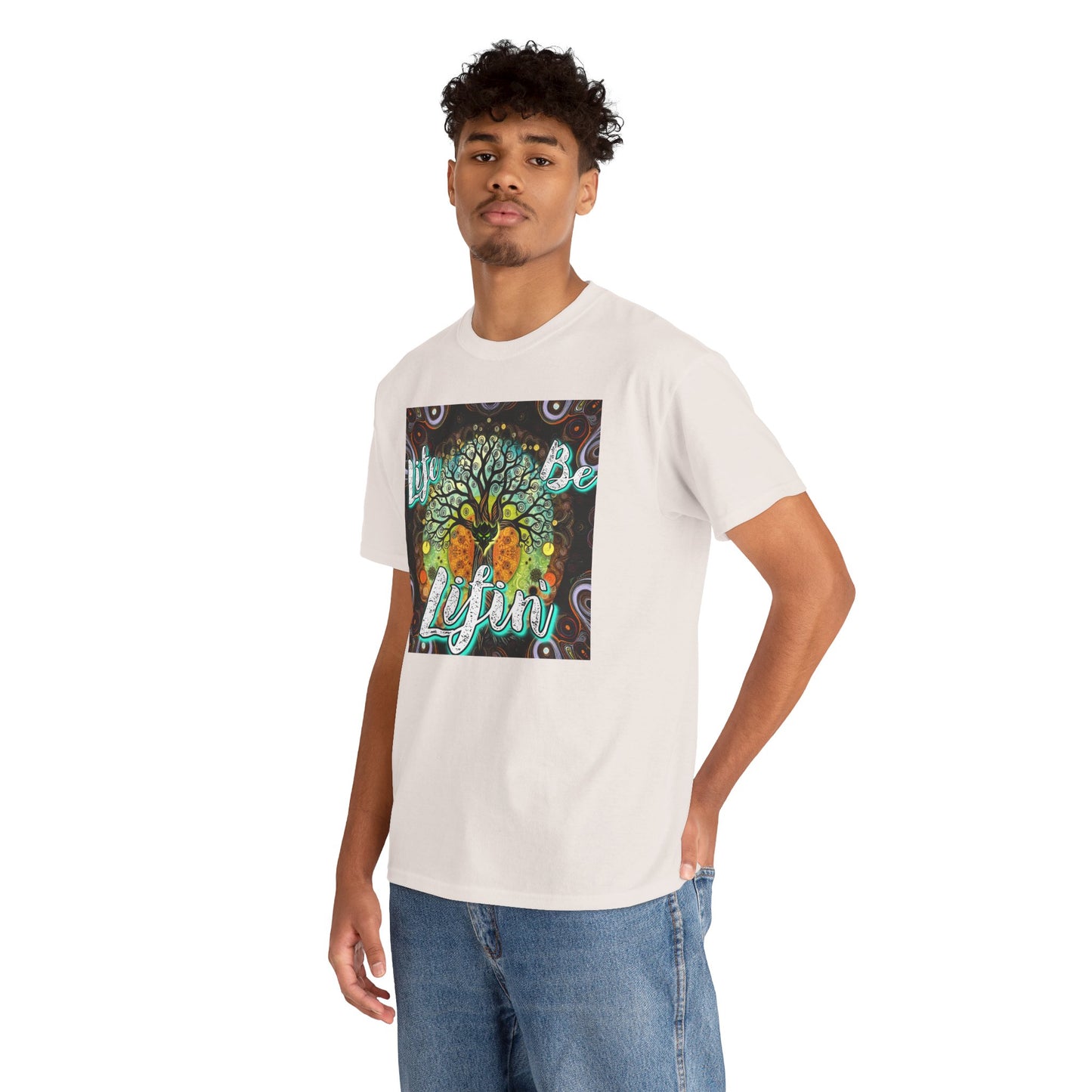 "Life be Lifin" Unisex Heavy Cotton Tee - Inspirational Tree Design