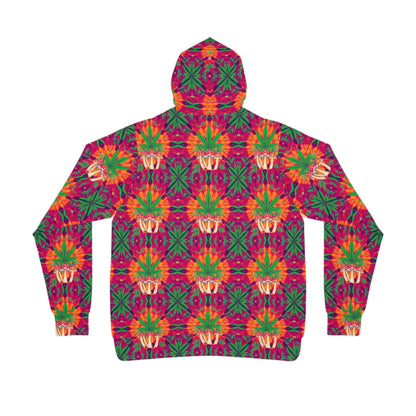 "Marijuana Fumes and Shrooms" Colorful Pattern Athletic Hoodie for Trendy Comfort
