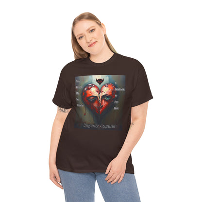 Emotional Heart Unisex Heavy Cotton Tee - 'You Broke Me So Slowly' Design