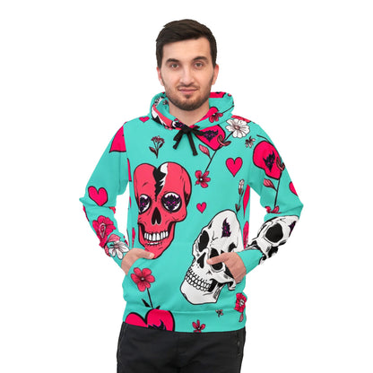 Unique Floral Skull Athletic Hoodie - Perfect for Casual Wear and Celebrations