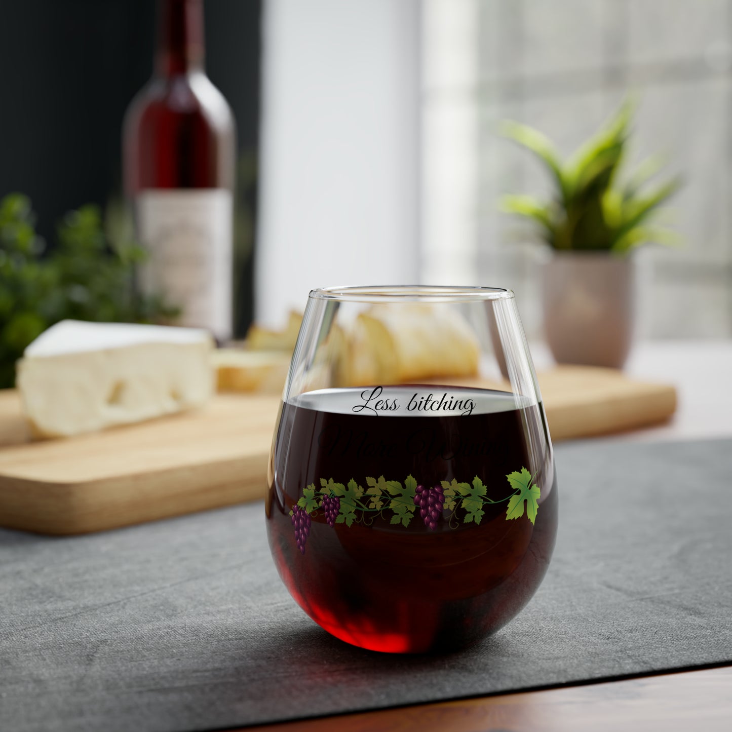 Less Bitching, More Wining-Stemless Wine Glass, 11.75oz