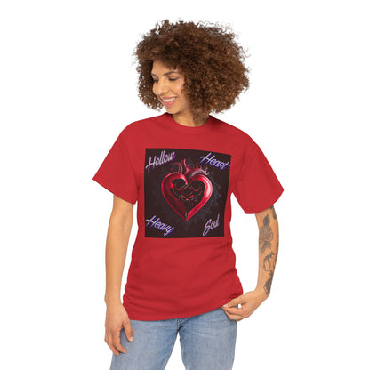 Hollow Heart Heavy Soul Unisex Cotton Tee - Edgy Graphic T-Shirt