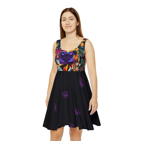 "Fetish Goddess" Bold Artistic Women's Skater Dress - Summer Vibe Fashion