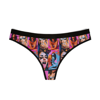 Bold Graphic Women's Thongs - Vibrant Colorful Design, Unique Art for Confident Styles