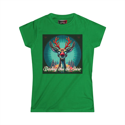 Dashing Thru the Snow Women's T-Shirt - Festive Holiday Design