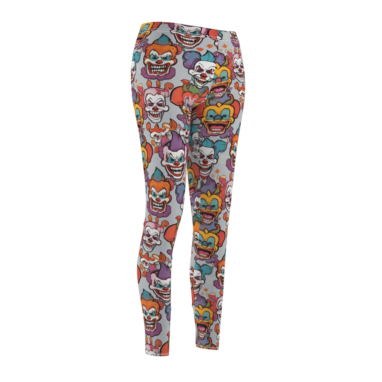 Playful Clown Print Casual Leggings for Women - Fun and Colorful Activewear