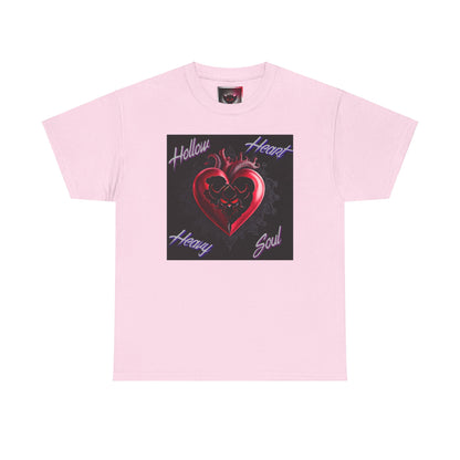 Hollow Heart Heavy Soul Unisex Cotton Tee - Edgy Graphic T-Shirt