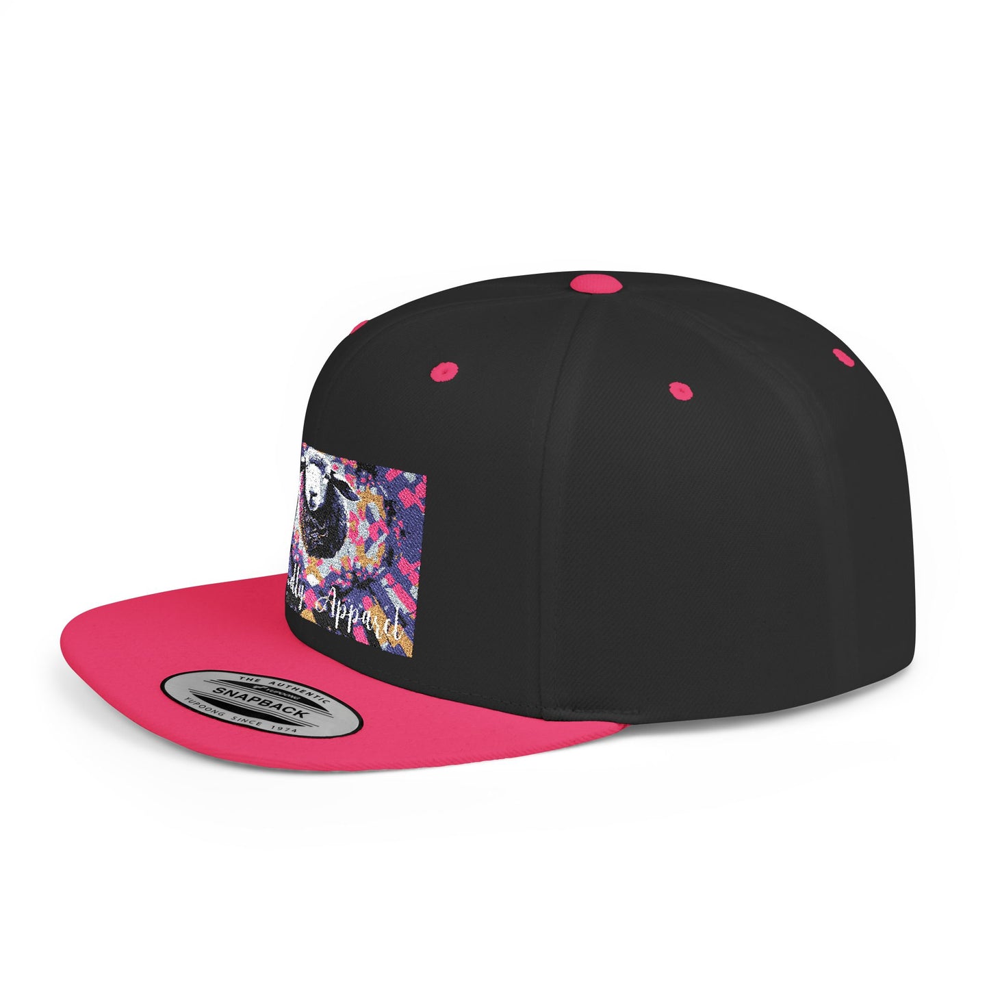 "Black Sheep" Colorful Artistic Flat Bill Snapback Hat - Unique Design for Fashion Lovers