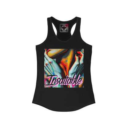 "Insatiable" Women's Racerback Tank - Vibrant Art Design for Summer Vibes