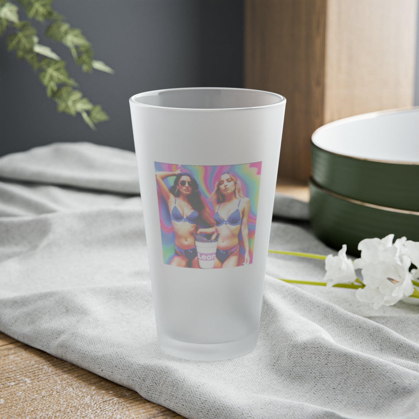 2 Girls, 1 Cup-Frosted Pint Glass, 16oz