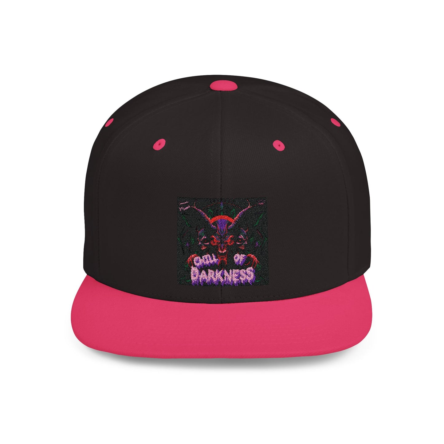 "Chill of Darkness" Vibrant Graphic Flat Bill Snapback Hat - Perfect for Festivals and Everyday Wear