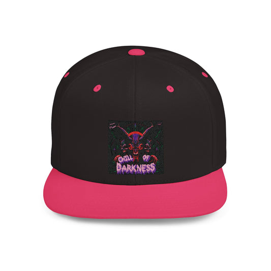 "Chill of Darkness" Vibrant Graphic Flat Bill Snapback Hat - Perfect for Festivals and Everyday Wear