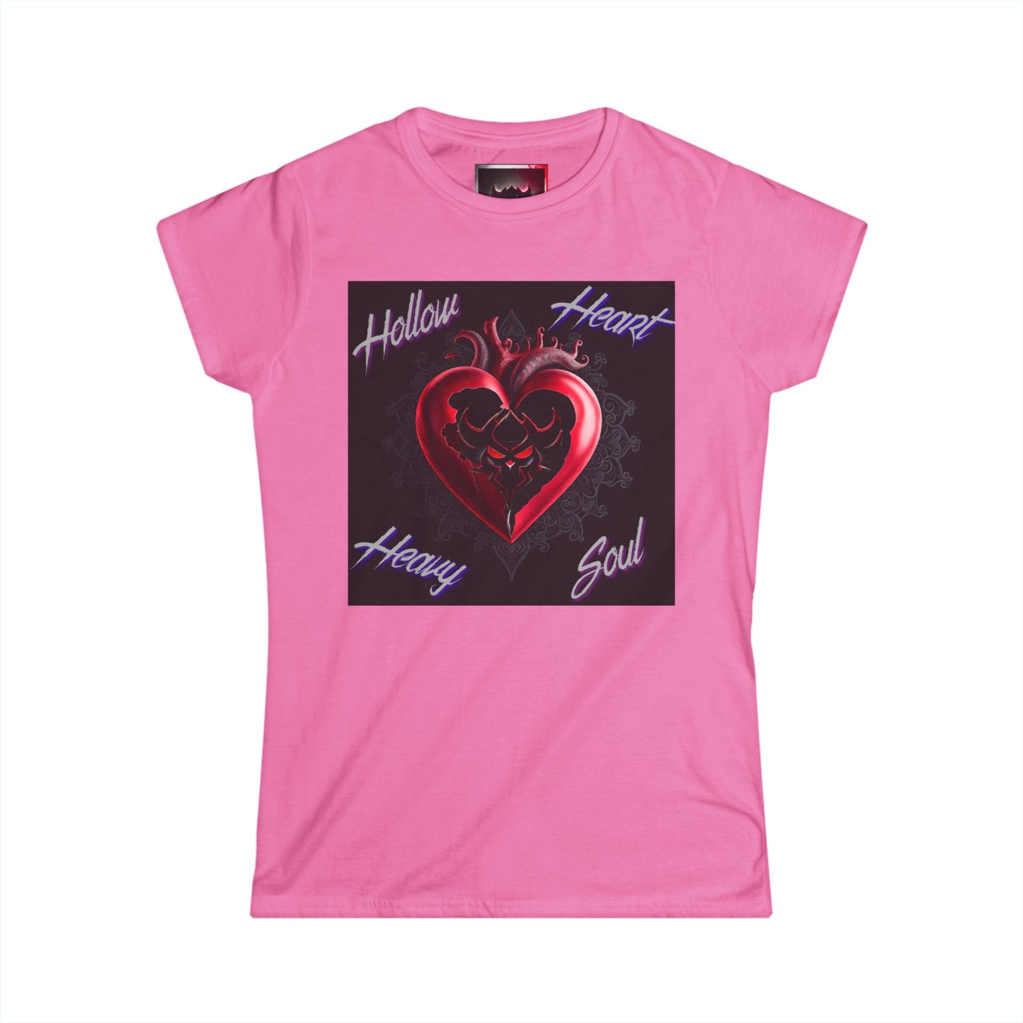 "Hollow Heart, Heavy Soul" Women's Softstyle Tee - Unique Graphic Tee for Self-Expression