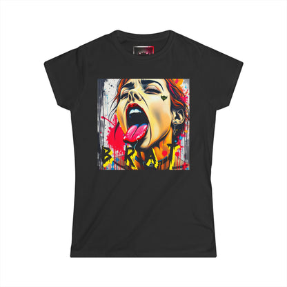 "Brat" Bold Art Women's Softstyle Tee – Edgy Graphic Tee for Creative Souls