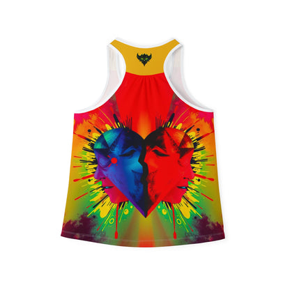 Vibrant Heart Art Women's Tank Top - Perfect for Summer Celebrations