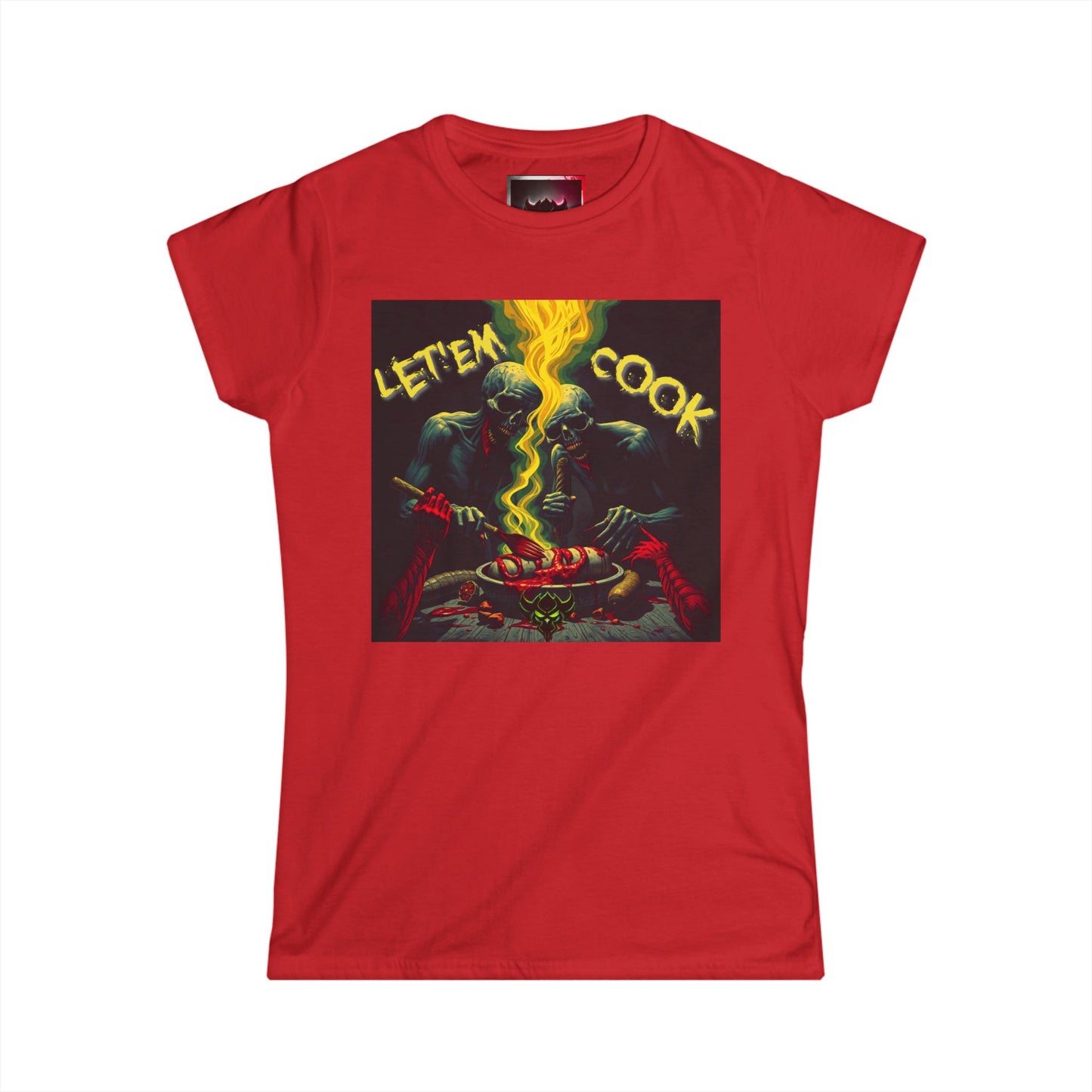 Let Em Cook Graphic T-Shirt: Women's Softstyle Shirt for BBQ Lovers