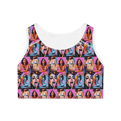 "Kinks" Bold Graphic Sports Bra - Stylish & Supportive Activewear for Women