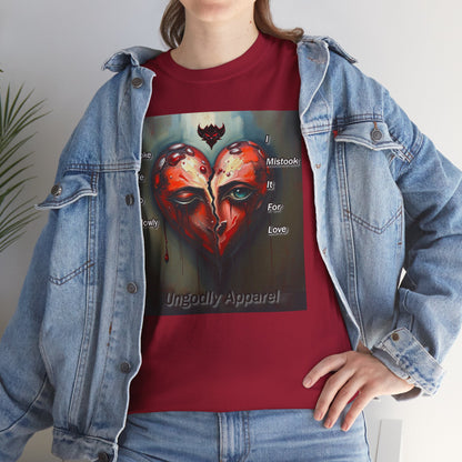 Emotional Heart Unisex Heavy Cotton Tee - 'You Broke Me So Slowly' Design