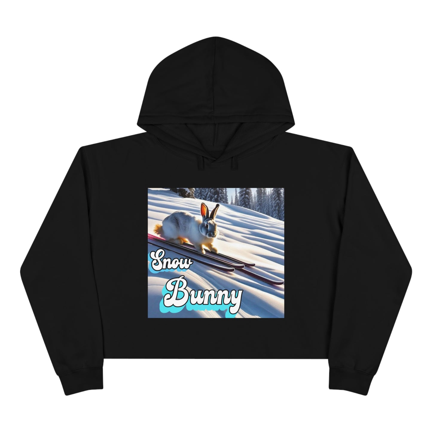 Women's "Snow Bunny" Crop Hoodie