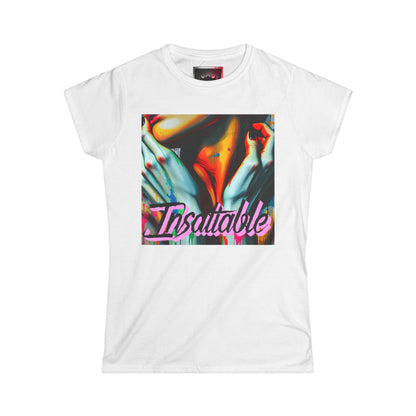 "Insatiable" Women's Softstyle Graphic Tee - Bold Vibrant Art for Everyday Wear