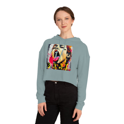 "Brat" Bold Art Women’s Cropped Hooded Sweatshirt - Street Style Graphic Tee