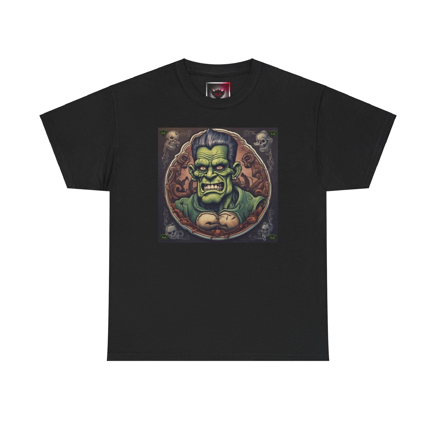 Frankenstein Graphic Unisex Heavy Cotton Tee - Vintage Vibe Halloween Shirt