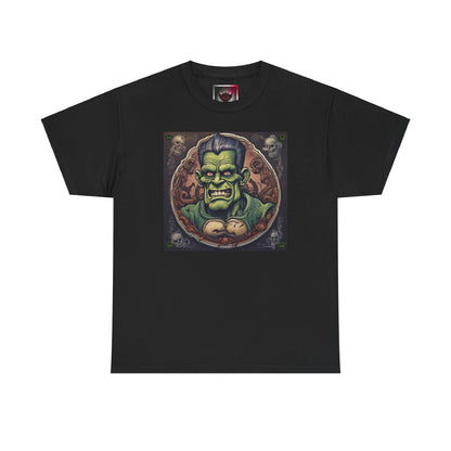 Frankenstein Graphic Unisex Heavy Cotton Tee - Vintage Vibe Halloween Shirt