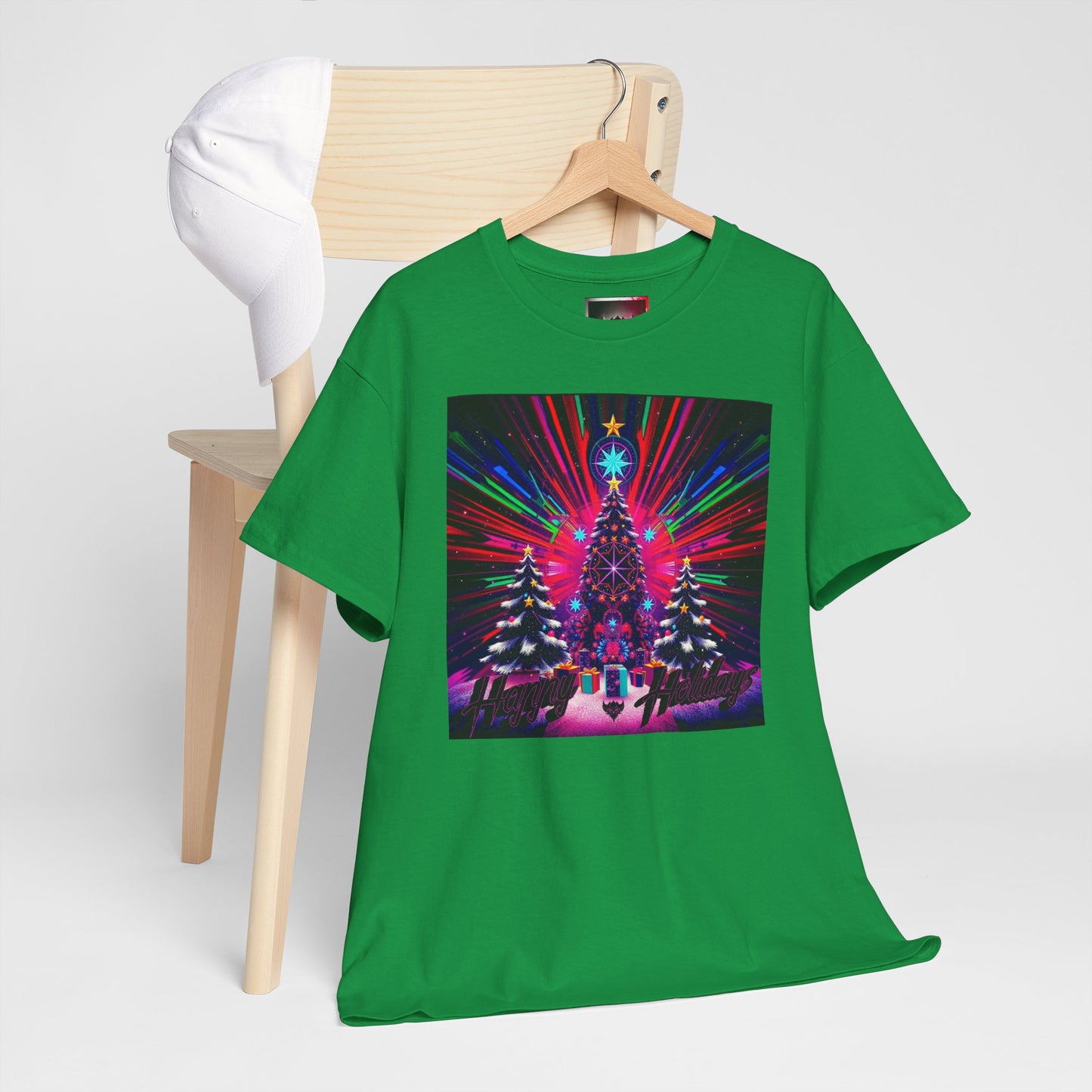 Christmas Tree Lights Unisex Heavy Cotton T-Shirt