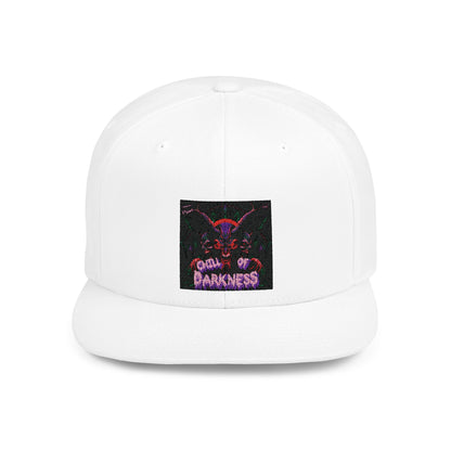 "Chill of Darkness" Vibrant Graphic Flat Bill Snapback Hat - Perfect for Festivals and Everyday Wear