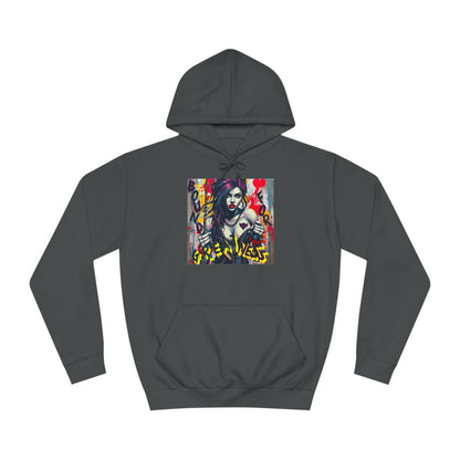 "Bound for Greatness" Artistic Unisex College Hoodie – Vibrant Design for Creative Souls