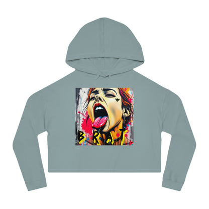 "Brat" Bold Art Women’s Cropped Hooded Sweatshirt - Street Style Graphic Tee