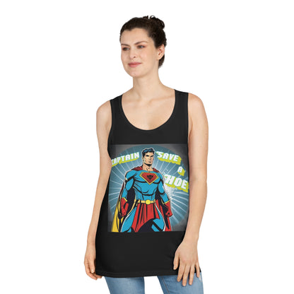 "Captain Save a Hoe" Unisex Softstyle™ Tank Top - Fun Superhero Tee for Summer