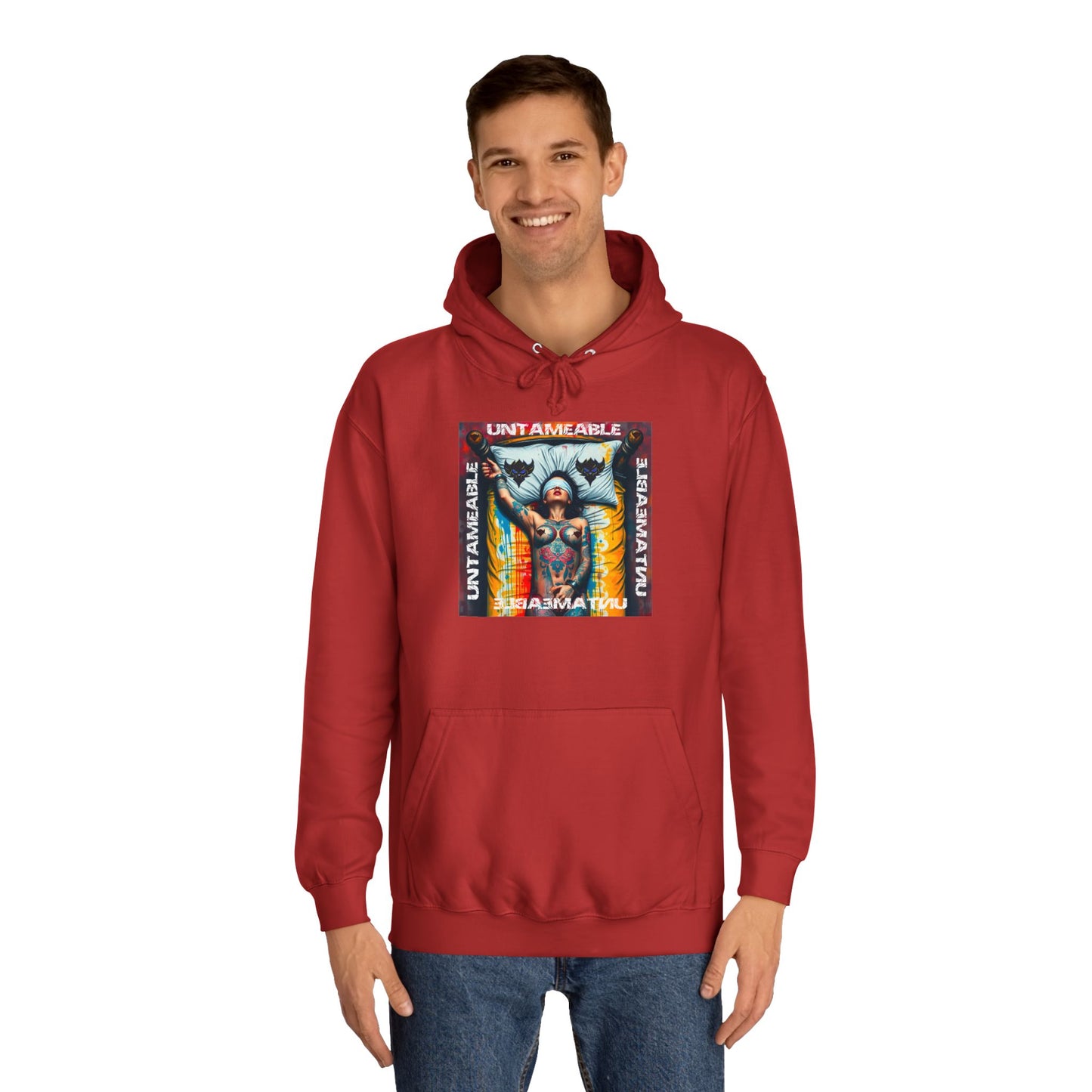 Unisex College Hoodie - 'Untameable' Graphic Design for Trendy Comfort