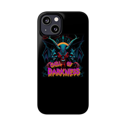 Chill of Darkness Slim Phone Case - Gothic Demon Design