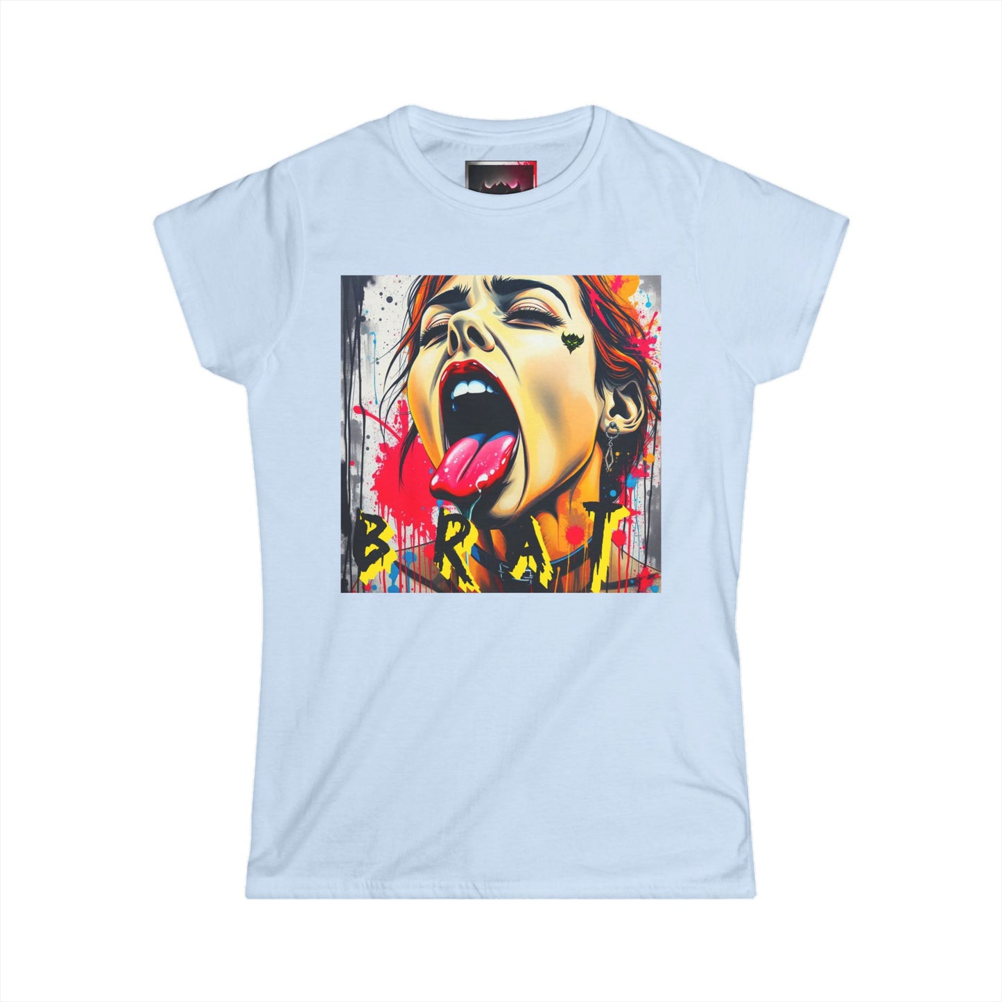 "Brat" Bold Art Women's Softstyle Tee – Edgy Graphic Tee for Creative Souls