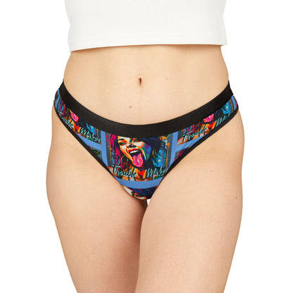 Trendy Women's Thongs - "Trouble Maker" Colorful Design