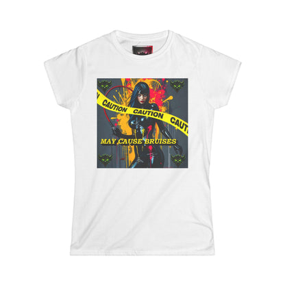 "Caution May Cause Bruises" Graphic Women's Tee - Softstyle Casual Shirt