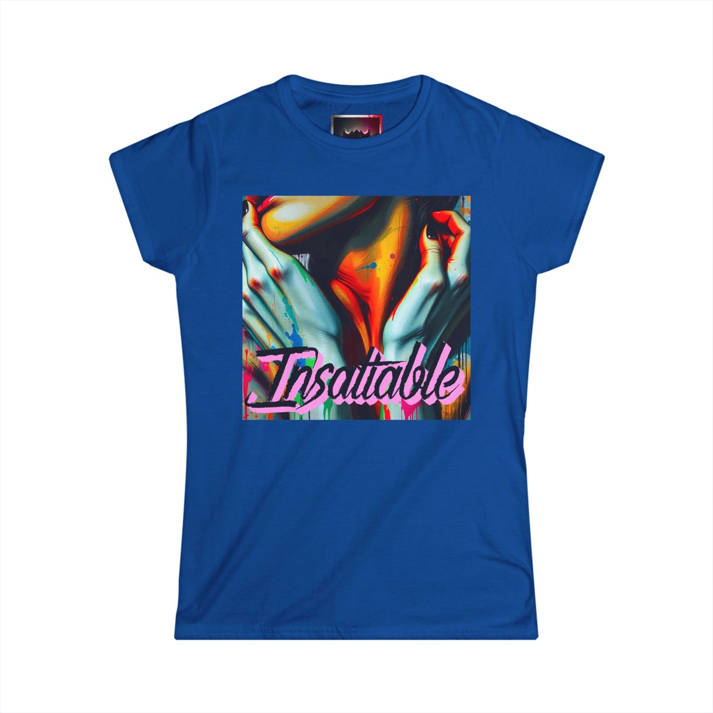 "Insatiable" Women's Softstyle Graphic Tee - Bold Vibrant Art for Everyday Wear