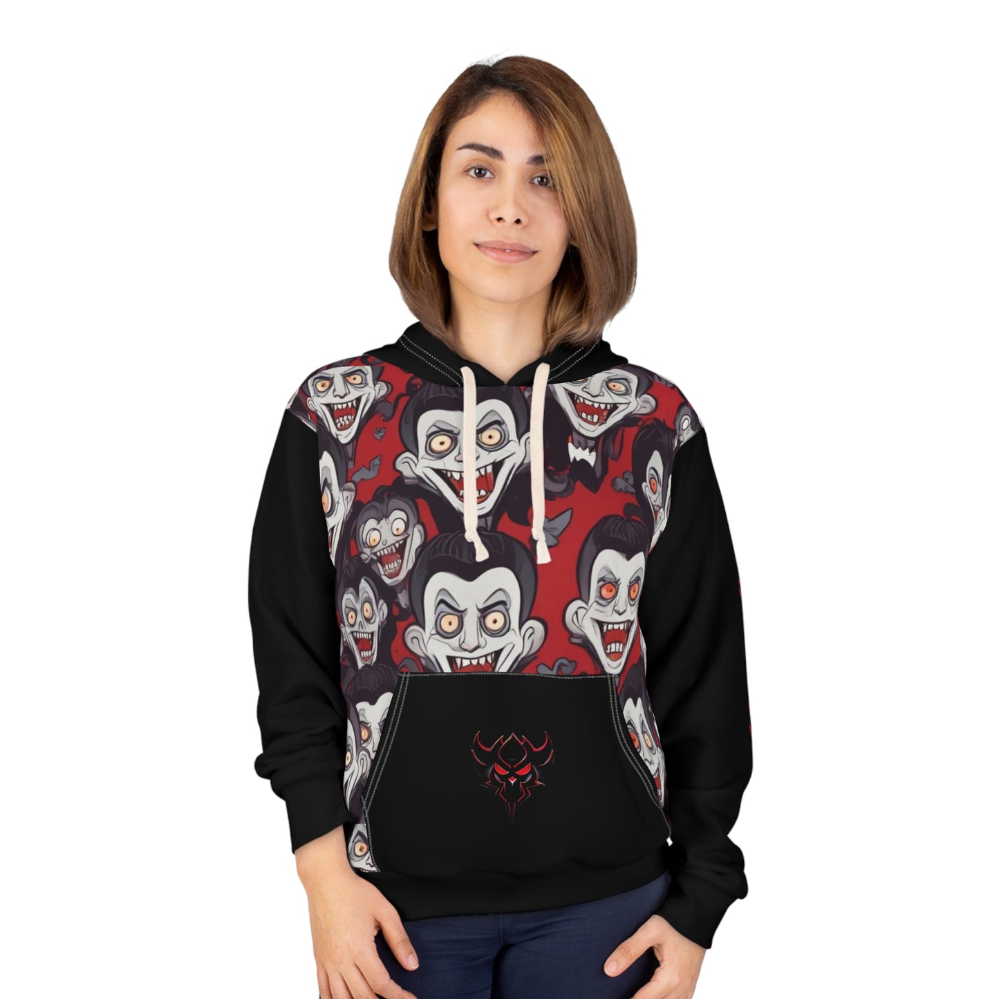 Halloween Vampire Print Unisex Pullover Hoodie