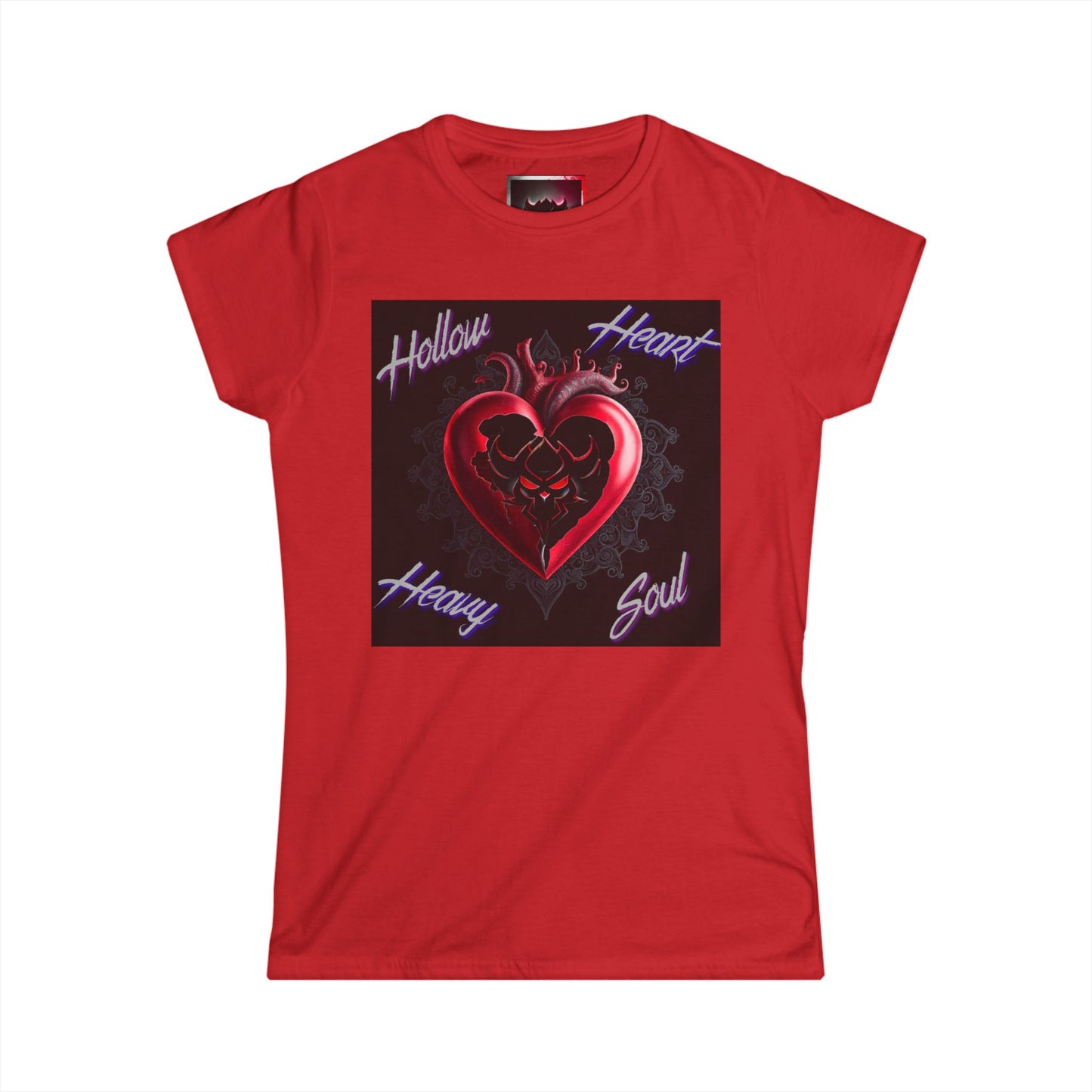 "Hollow Heart, Heavy Soul" Women's Softstyle Tee - Unique Graphic Tee for Self-Expression