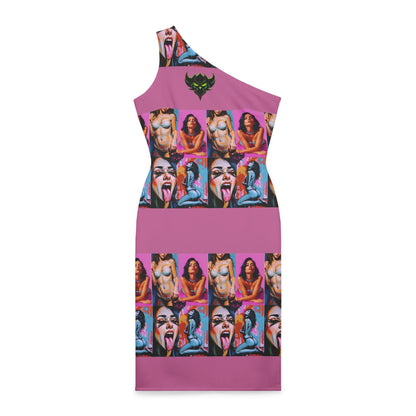 "Kink" Bold Graphic Shoulder Dress - Ungodly Apparel Inspired Fashion