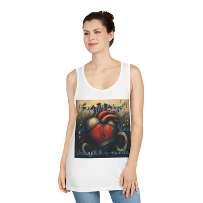 "Our Song Still Plays But You're Dancing with Someone Else" Heartfelt Song Plays Unisex Softstyle™ Tank Top - Perfect for Music Lovers