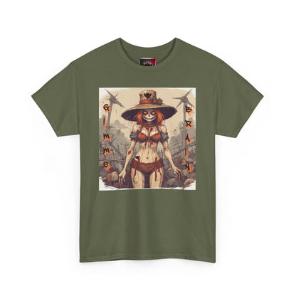 Gimme Brain Unisex Scarecrow Cotton T-Shirt- Casual Vintage Graphic T-Shirt