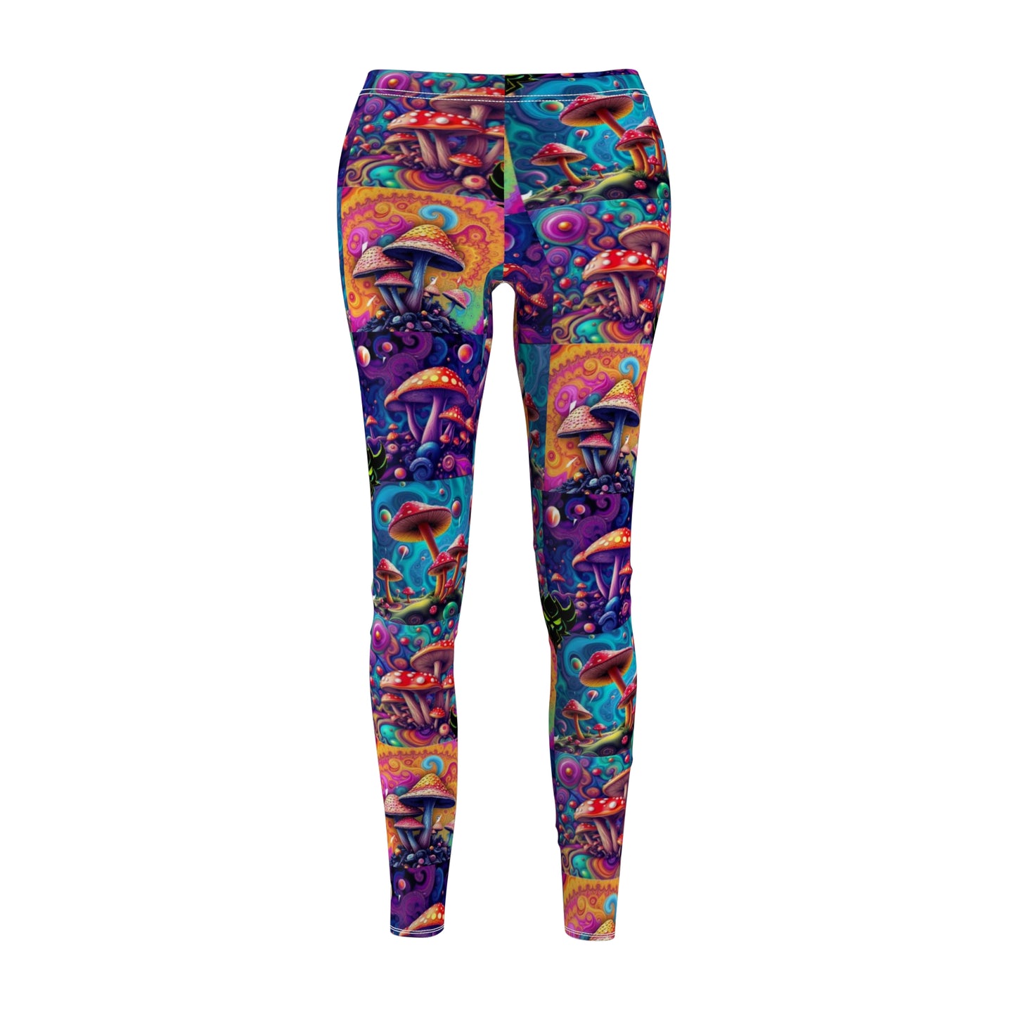Psychedelic Mushroom Print Leggings for Women - Colorful Casual Activewear