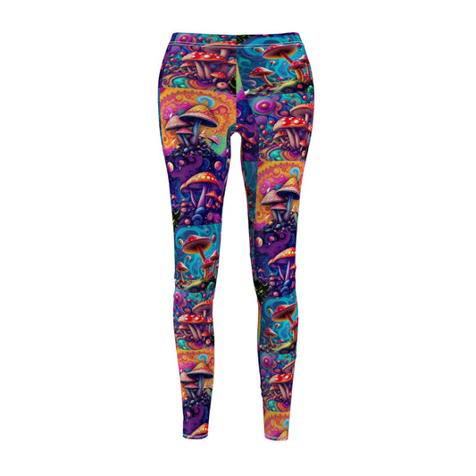 Psychedelic Mushroom Print Leggings for Women - Colorful Casual Activewear