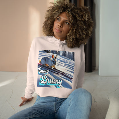 Women's "Snow Bunny" Crop Hoodie